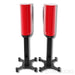 Dynaudio Confidence 20 Bookshelf Speakers; Custom Gloss Red Pair With Stands
