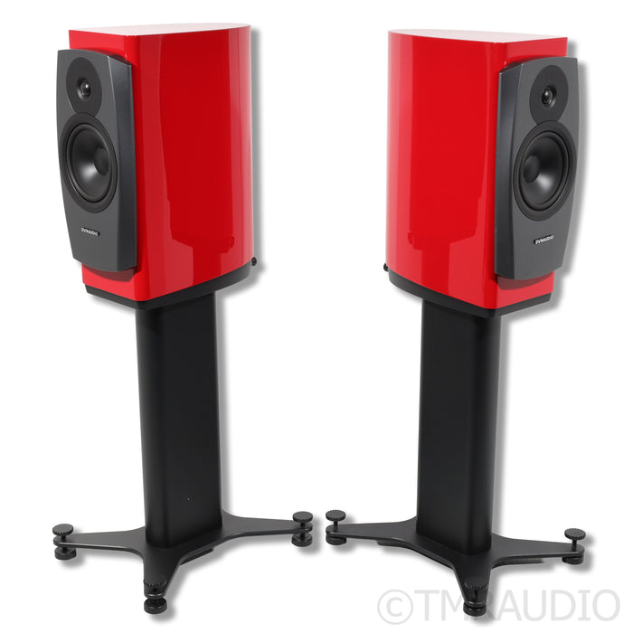 Dynaudio Confidence 20 Bookshelf Speakers; Custom Gloss Red Pair With Stands