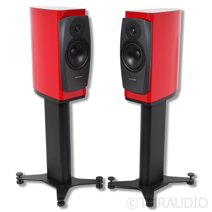 Dynaudio Confidence 20 Bookshelf Speakers; Custom Gloss Red Pair With Stands