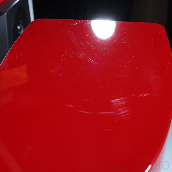 Dynaudio Confidence 20 Bookshelf Speakers; Custom Gloss Red Pair With Stands