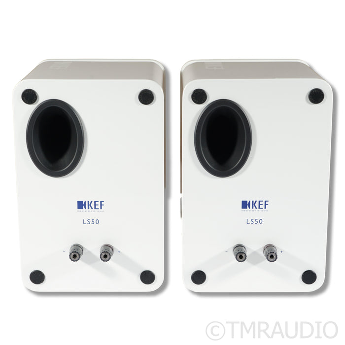 KEF LS50 Bookshelf Speakers; White Pair