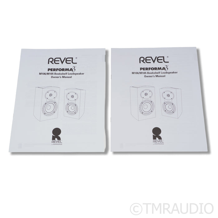 Revel Performa3 M106 Bookshelf Speakers; Walnut Pair