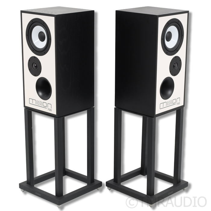 Mission 700 Bookshelf Speakers; Black Piar