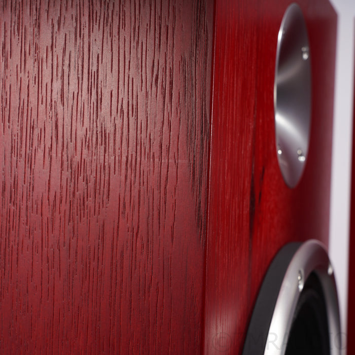 Zu Audio DWX Bookshelf Speaker; Superfly Upgrade; Ruby Red Hickory Pair