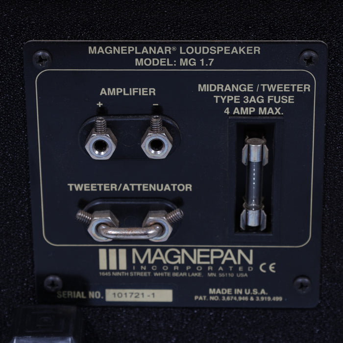 Magnepan MG 1.7 Floorstanding Speakers; Black Pair