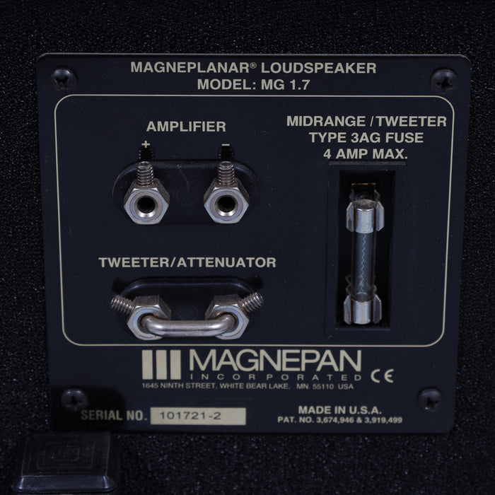Magnepan MG 1.7 Floorstanding Speakers; Black Pair