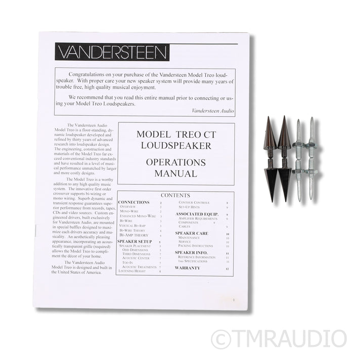 Vandersteen Treo CT Floorstanding Speakers; Cherry Pair
