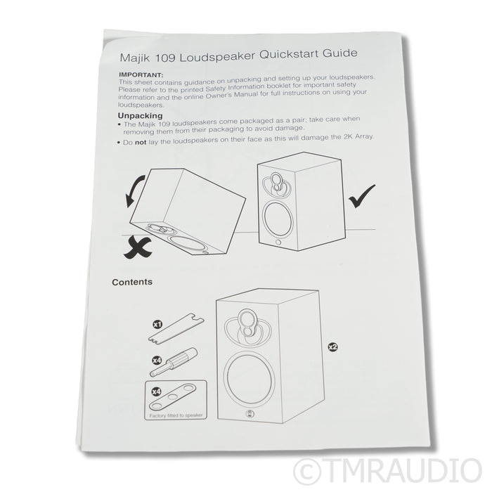 Linn Majik 109 Bookshelf Speakers; Black Pair