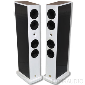 Kroma Atelier Elektra Floorstanding Speakers; White w/ Carbon Fiber