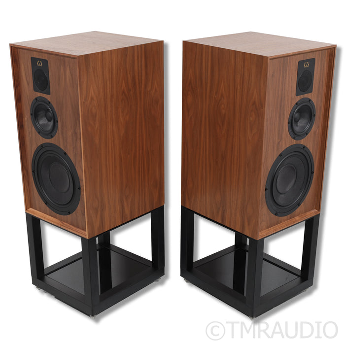 Wharfedale Dovedale 90th Anniversary Bookshelf Speakers with Stands; Walnut Pair