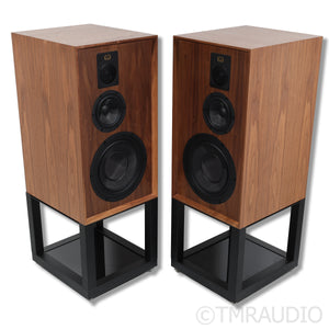 Wharfedale Dovedale 90th Anniversary Bookshelf Speakers with Stands; Walnut Pair