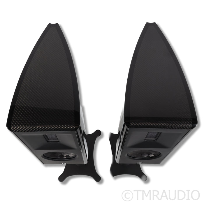 Borresen X1 Bookshelf Speakers; Black Pair with Stands