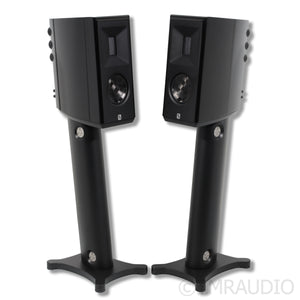 Borresen X1 Bookshelf Speakers; Black Pair with Stands