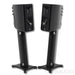 Borresen X1 Bookshelf Speakers; Black Pair with Stands