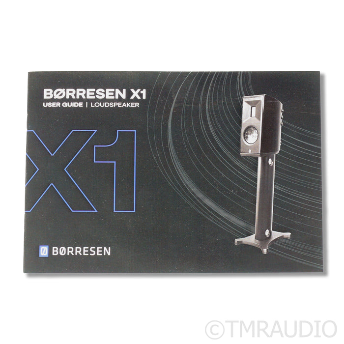 Borresen X1 Bookshelf Speakers; Black Pair with Stands