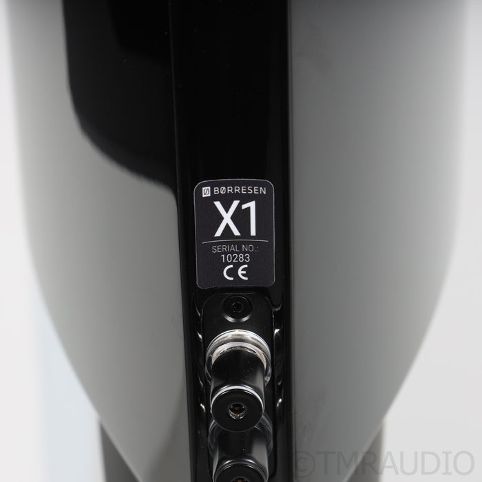 Borresen X1 Bookshelf Speakers; Black Pair with Stands