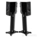 Borresen X1 Bookshelf Speakers; Black Pair with Stands