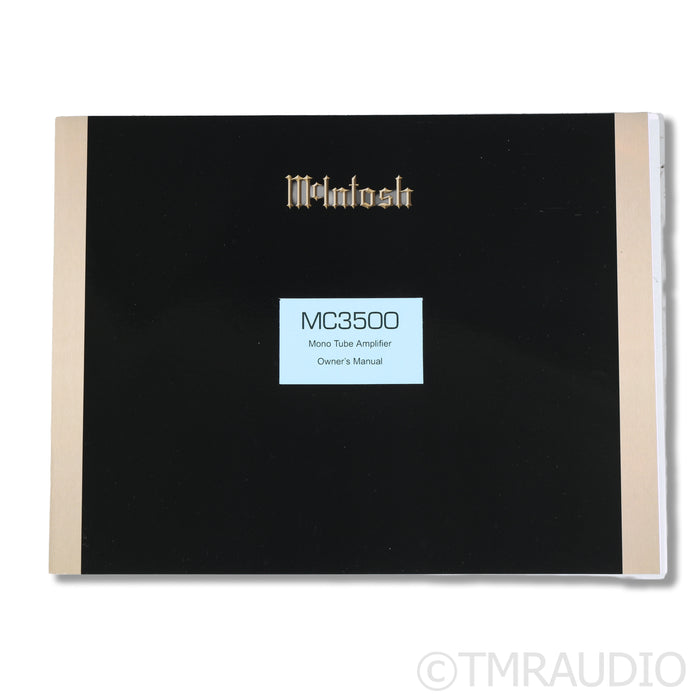 McIntosh MC3500 MkII MonoBlock Tube Power Amplifier; Pair (New Tubes)