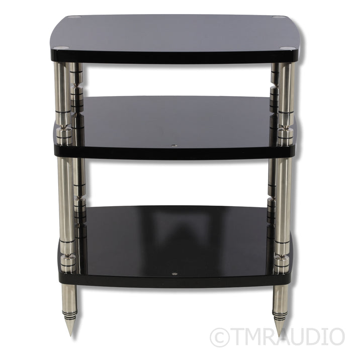 Solidsteel Hyperspike Three Shelf HF-3 Stand; Gloss Black