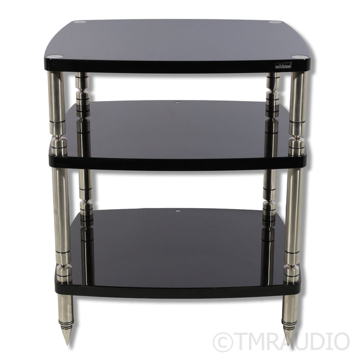 Solidsteel Hyperspike Three Shelf HF-3 Stand; Gloss Black