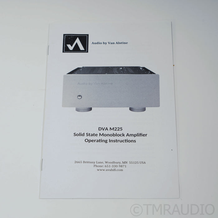 Close  Van Alstine DVA M225 Monoblock Power Amplifiers; Pair