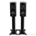 Borresen C1 Bookshelf Speakers; Piano Black Pair with Stands