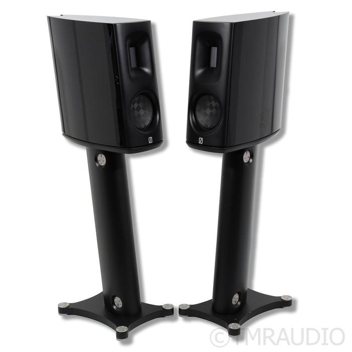 Borresen C1 Bookshelf Speakers; Piano Black Pair with Stands