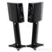 Borresen C1 Bookshelf Speakers; Piano Black Pair with Stands