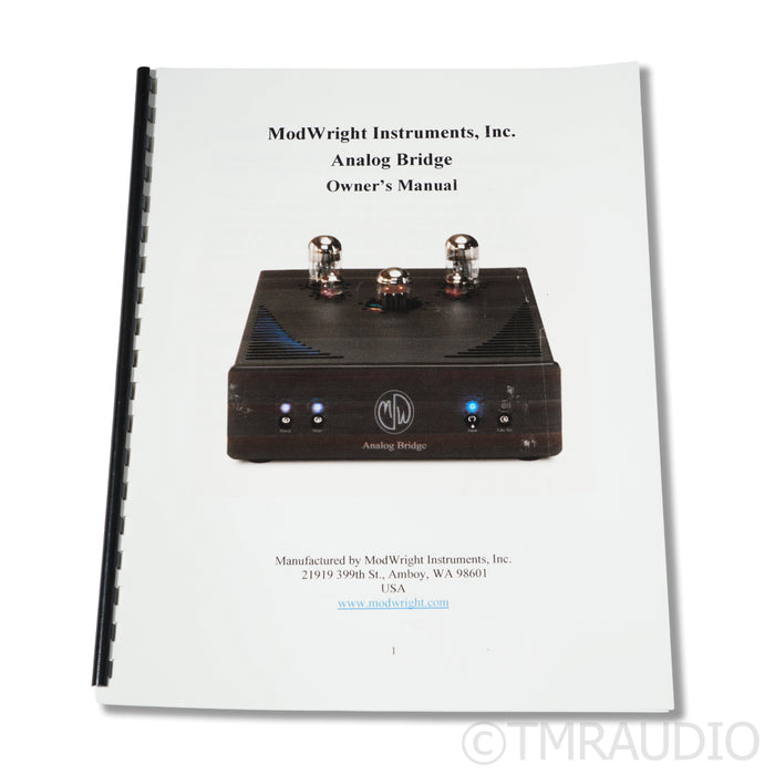 ModWright Analog Bridge Tube Preamplifier RCA Version (Open Box)