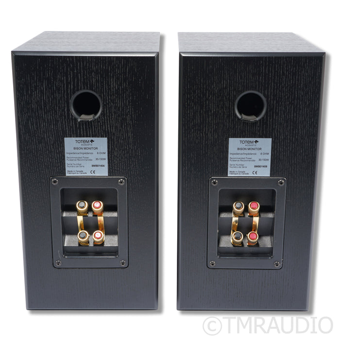 Totem Acoustic Bison Monitor Bookshelf Speakers; Black Ash Pair (Open Box)