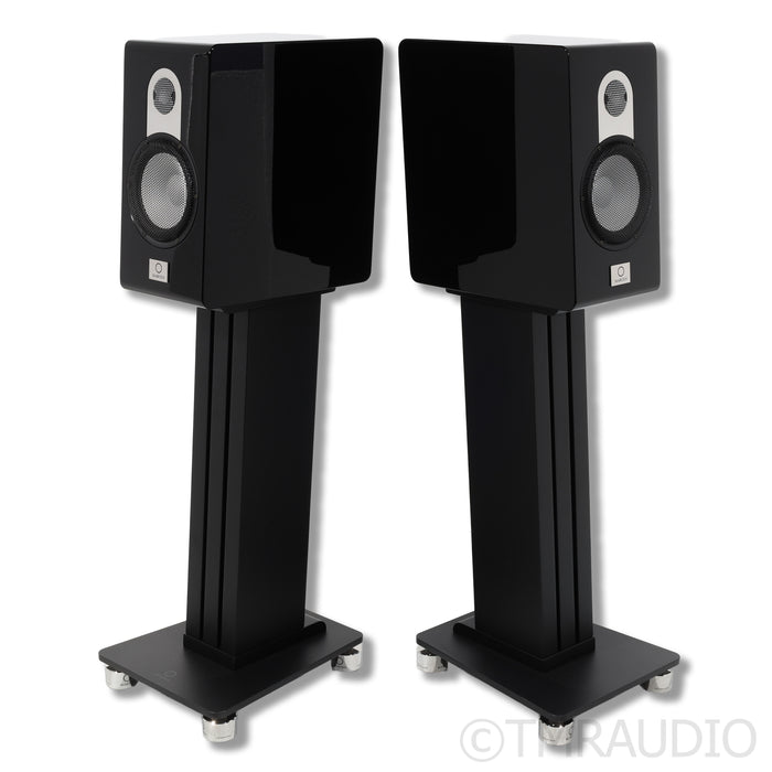 Marten Parker Duo Bookshelf Speaker Pair w/ Stands; Piano Black