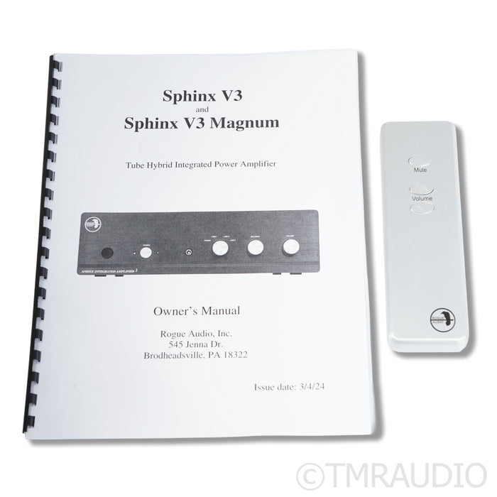 Rogue Audio Sphinx v3 Magnum  Hybrid Stereo Integrated Amplifier; MM/MC Phono