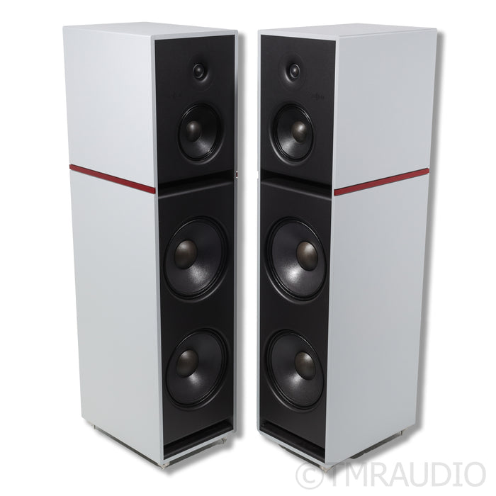 Stenheim Alumine 5 SE Floorstanding Speakers; Light Grey/Red Pair