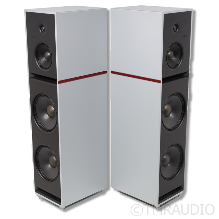 Stenheim Alumine 5 SE Floorstanding Speakers; Light Grey/Red Pair