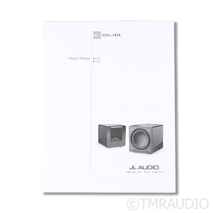 JL Audio E-Sub e112 12" 1500W Powered Subwoofer; Black Ash