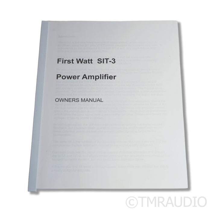 First Watt SIT-3 Stereo Power Amplifier