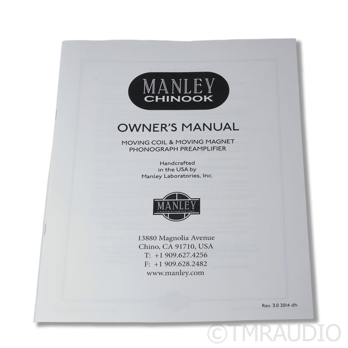Manley Laboratories Chinook Tube Stereo Phono Preamplifier; MM/MC