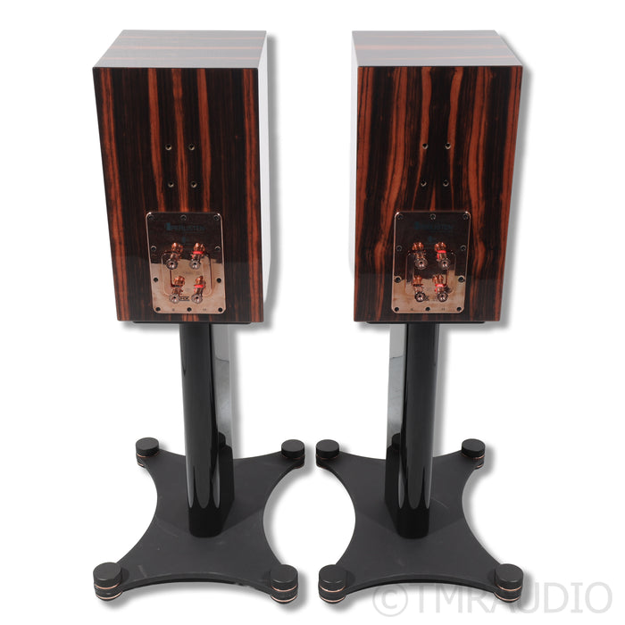Perlisten S4b Bookshelf Speakers with Stands; Gloss Ebony Pair