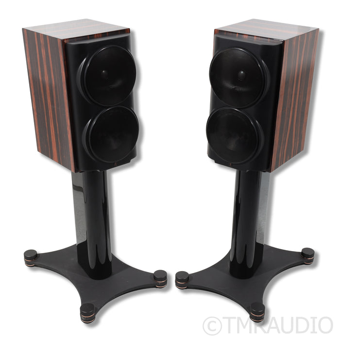 Perlisten S4b Bookshelf Speakers with Stands; Gloss Ebony Pair