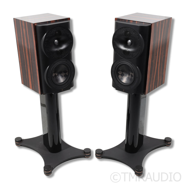 Perlisten S4b Bookshelf Speakers with Stands; Gloss Ebony Pair