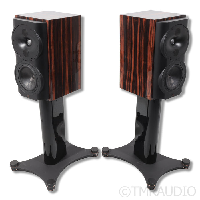 Perlisten S4b Bookshelf Speakers with Stands; Gloss Ebony Pair