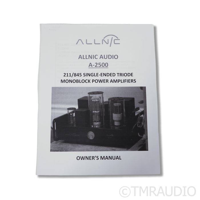 Allnic Audio A-2500 (SET) Tube Monoblock Power Amplifier; Pair