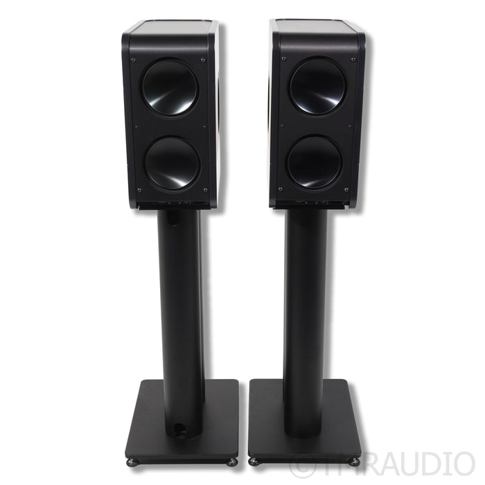 Kii Three Active Bookshelf Speakers w/ Stands; Black