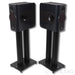 Kii Three Active Bookshelf Speakers w/ Stands; Black