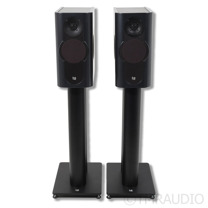Kii Three Active Bookshelf Speakers w/ Stands; Black
