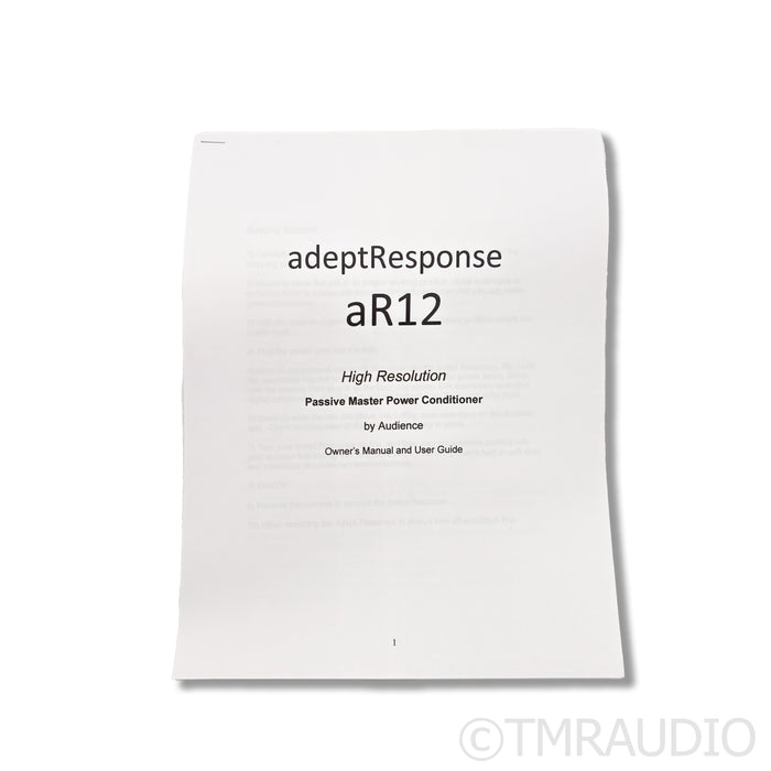 Audience AdeptResponse aR12 AC Power Line Conditioner; w/ Signature SE Cable
