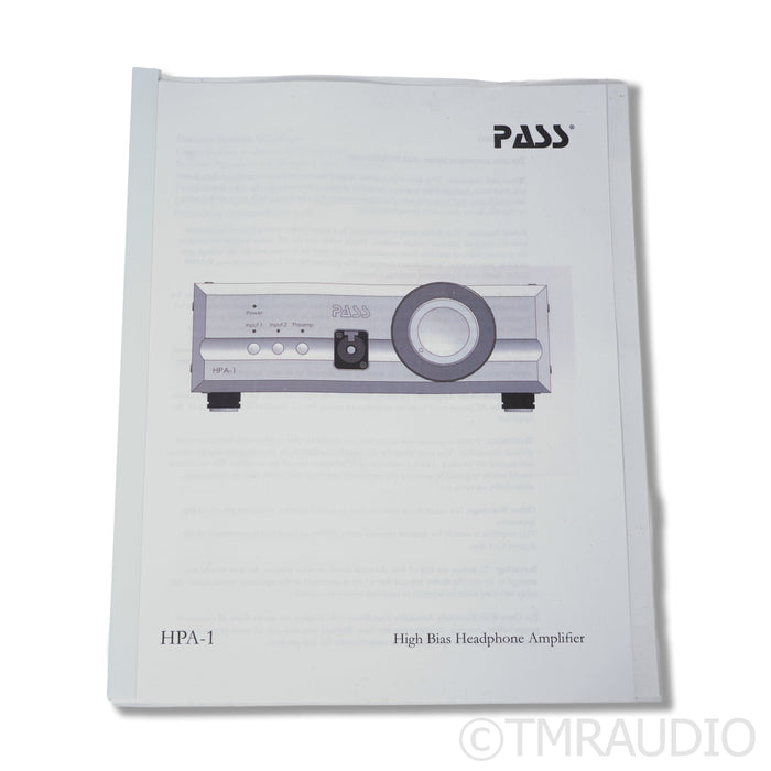 Pass Labs HPA-1 Headphone Amplifier