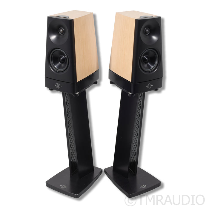 YG Acoustics Cairn Bookshelf Speakers w/ Stands; Oak