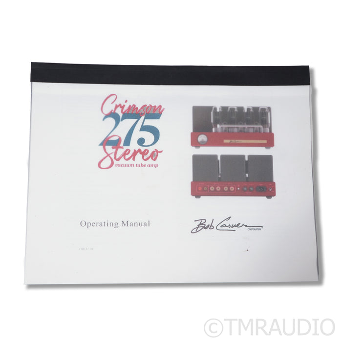 Bob Carver Crimson 275 Stereo Tube Power Amplifier