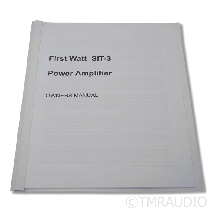 First Watt SIT-3 Stereo Power Amplifier